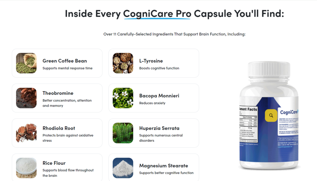 Ingredients of CogniCare Pro